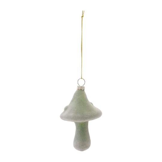 Melrose Green Mushroom Glass Ornaments Set